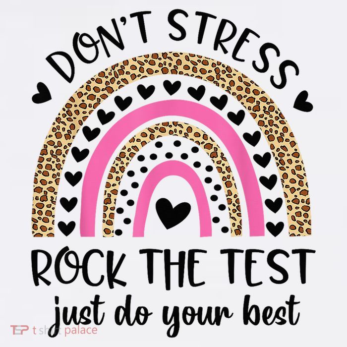 Test Day Rock The Test Rainbow Teacher Testing Day Tall T-Shirt