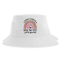 Test Day Rock The Test Rainbow Teacher Testing Day Sustainable Bucket Hat