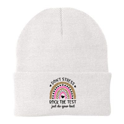Test Day Rock The Test Rainbow Teacher Testing Day Beanie