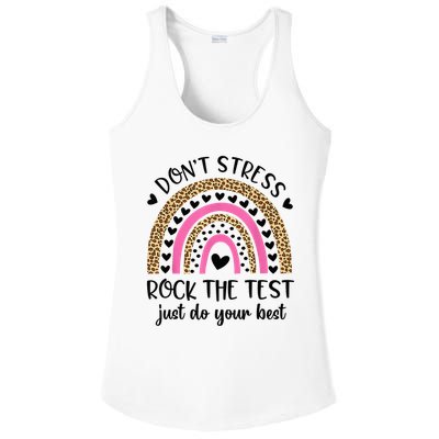 Test Day Rock The Test Rainbow Teacher Testing Day Ladies PosiCharge Competitor Racerback Tank