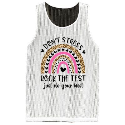 Test Day Rock The Test Rainbow Teacher Testing Day Mesh Reversible Basketball Jersey Tank