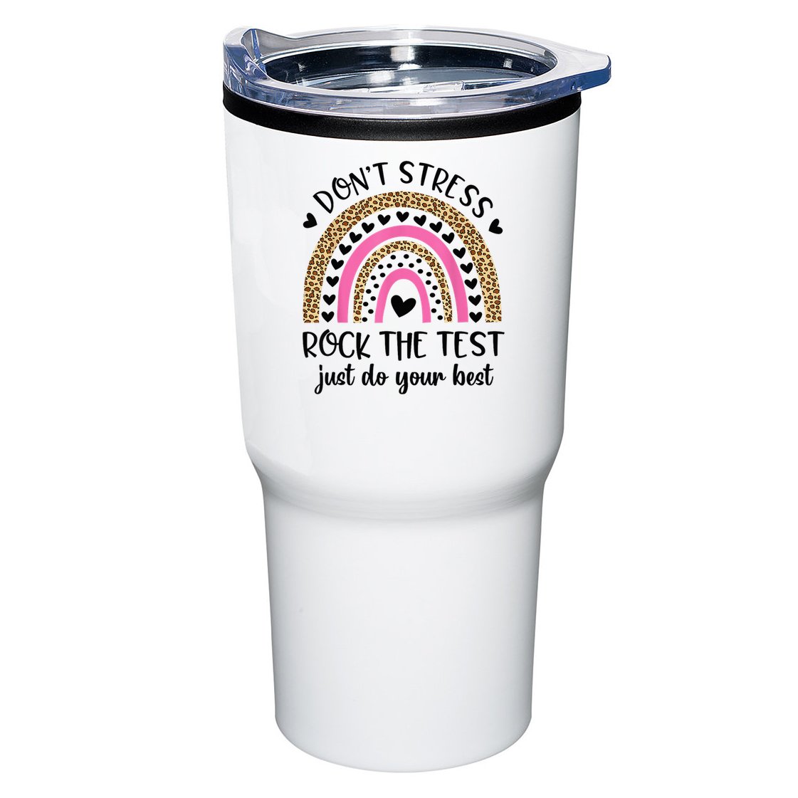 Test Day Rock The Test Rainbow Teacher Testing Day Tumbler