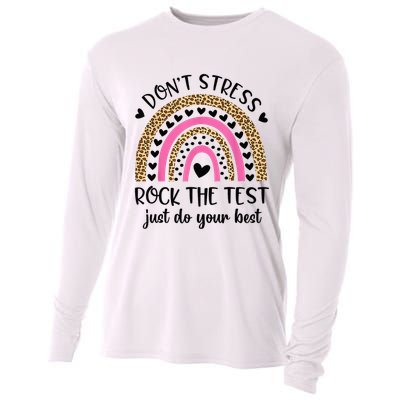 Test Day Rock The Test Rainbow Teacher Testing Day Cooling Performance Long Sleeve Crew