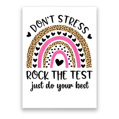 Test Day Rock The Test Rainbow Teacher Testing Day Poster