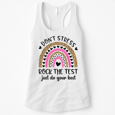 Test Day Rock The Test Rainbow Teacher Testing Day Womens Tank Top