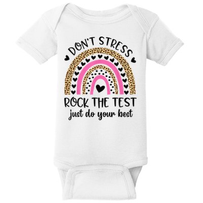 Test Day Rock The Test Rainbow Teacher Testing Day Baby Bodysuit
