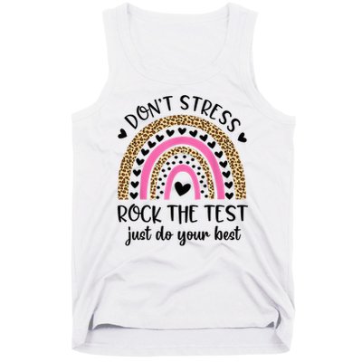 Test Day Rock The Test Rainbow Teacher Testing Day Tank Top