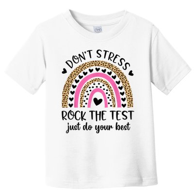 Test Day Rock The Test Rainbow Teacher Testing Day Toddler T-Shirt
