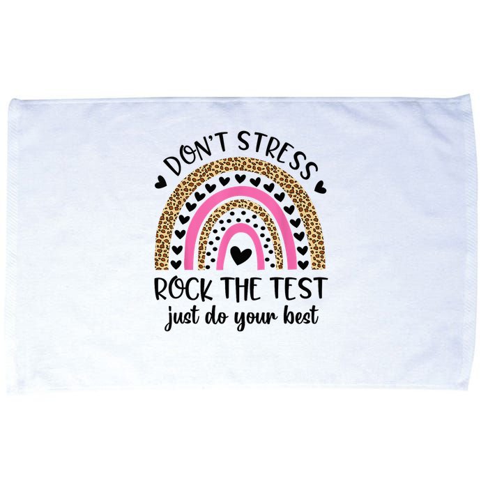 Test Day Rock The Test Rainbow Teacher Testing Day Microfiber Hand Towel