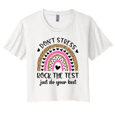 Test Day Rock The Test Rainbow Teacher Testing Day Crop Top
