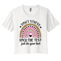 Test Day Rock The Test Rainbow Teacher Testing Day Crop Top