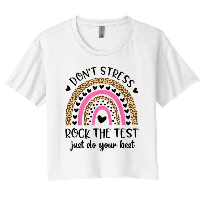 Test Day Rock The Test Rainbow Teacher Testing Day Crop Top