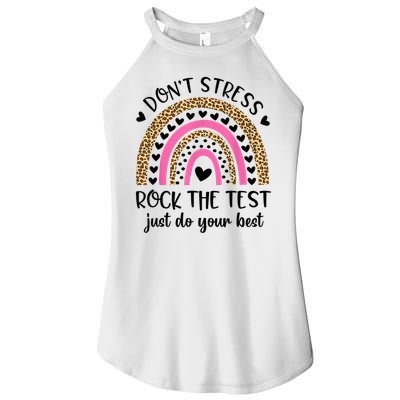 Test Day Rock The Test Rainbow Teacher Testing Day Women's Perfect Tri Rocker Tank