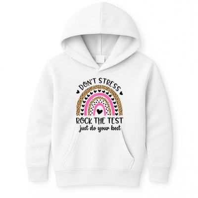 Test Day Rock The Test Rainbow Teacher Testing Day Kids Hoodie