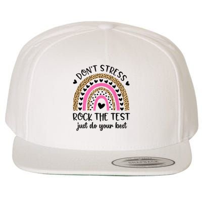 Test Day Rock The Test Rainbow Teacher Testing Day Wool Snapback Cap