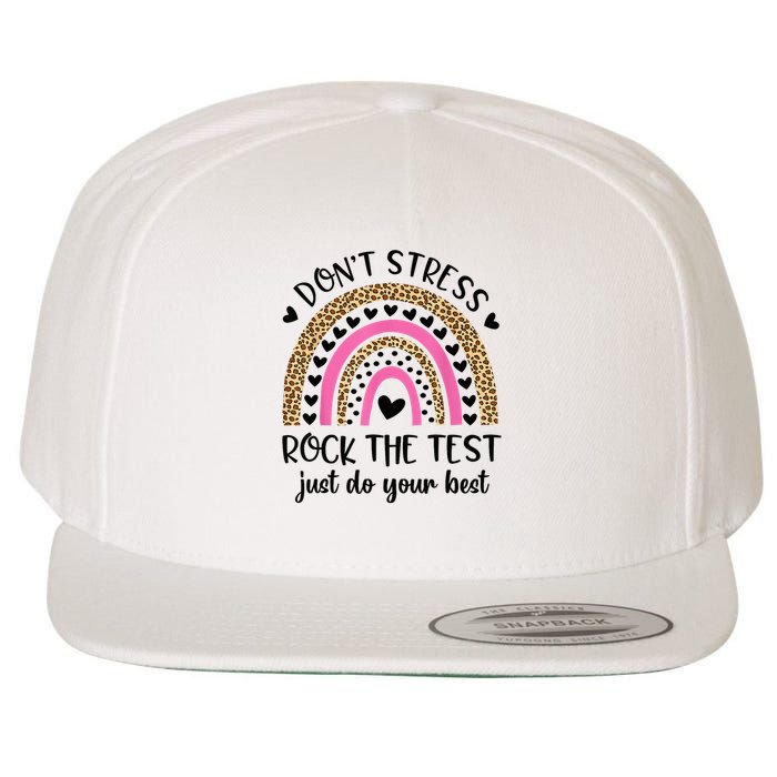 Test Day Rock The Test Rainbow Teacher Testing Day Wool Snapback Cap