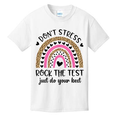 Test Day Rock The Test Rainbow Teacher Testing Day Kids T-Shirt
