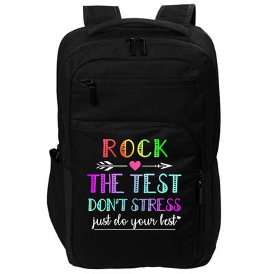 Test Day Rock The Test Teacher Testing Day Impact Tech Backpack