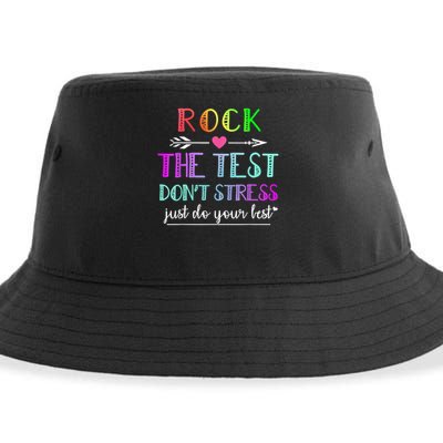 Test Day Rock The Test Teacher Testing Day Sustainable Bucket Hat