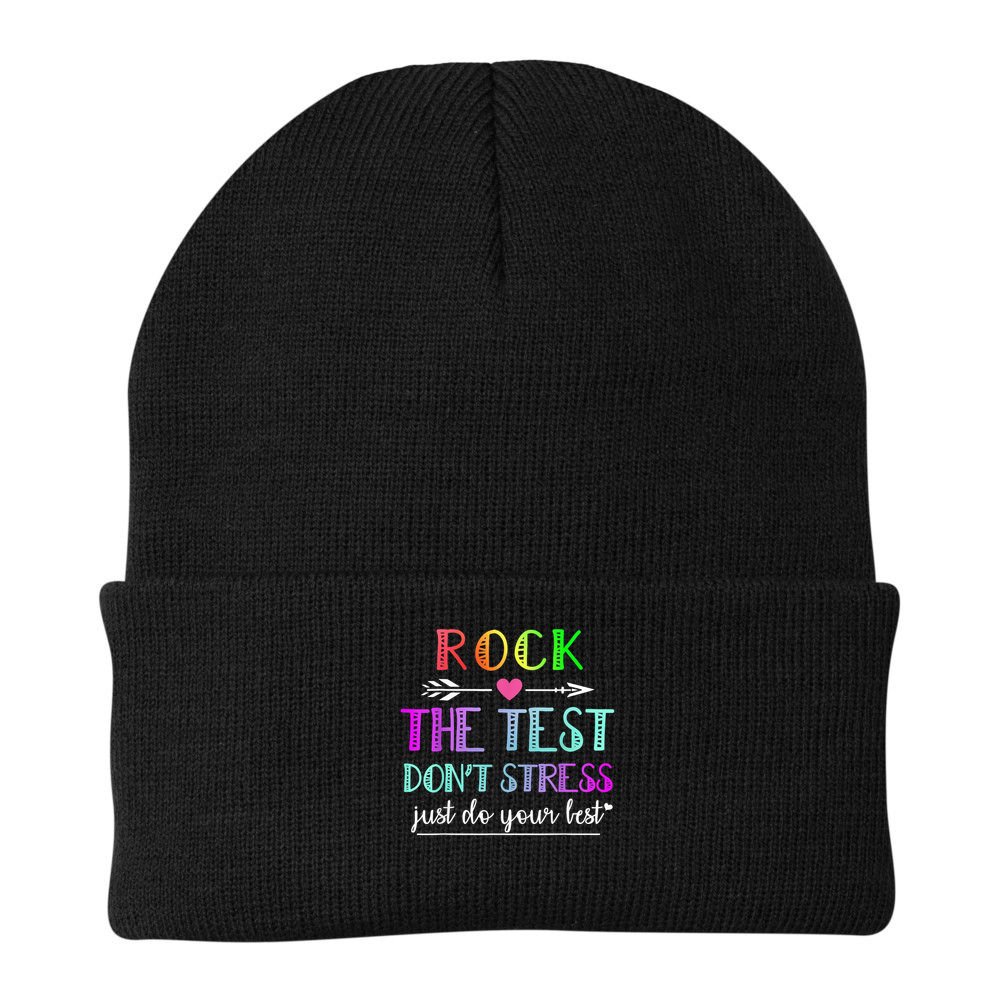 Test Day Rock The Test Teacher Testing Day Beanie