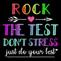 Test Day Rock The Test Teacher Testing Day Drawstring Bag