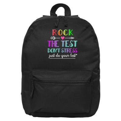Test Day Rock The Test Teacher Testing Day 16 in Basic Backpack