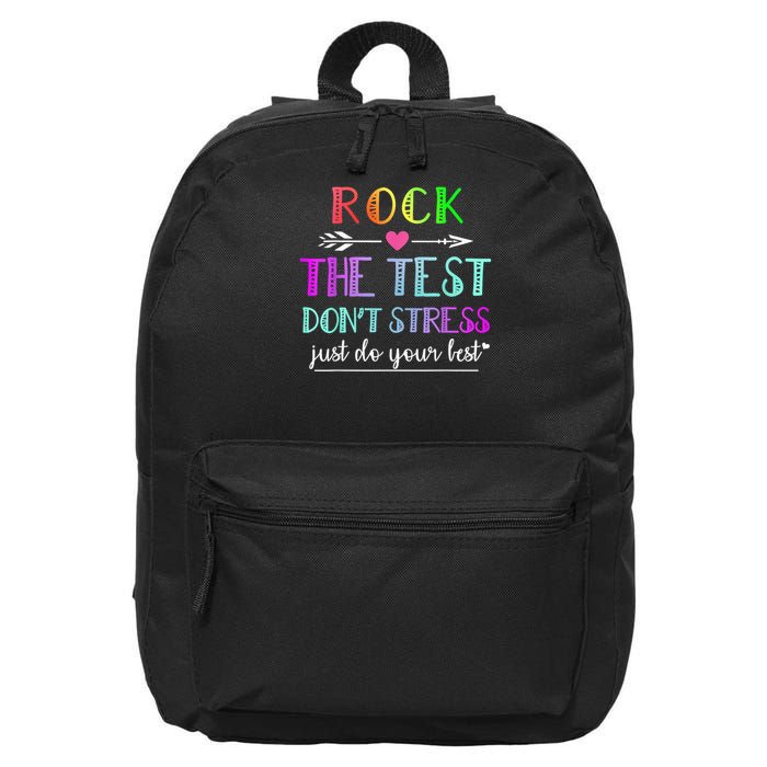 Test Day Rock The Test Teacher Testing Day 16 in Basic Backpack