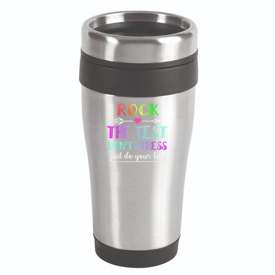 Test Day Rock The Test Teacher Testing Day 16oz Travel Tumbler