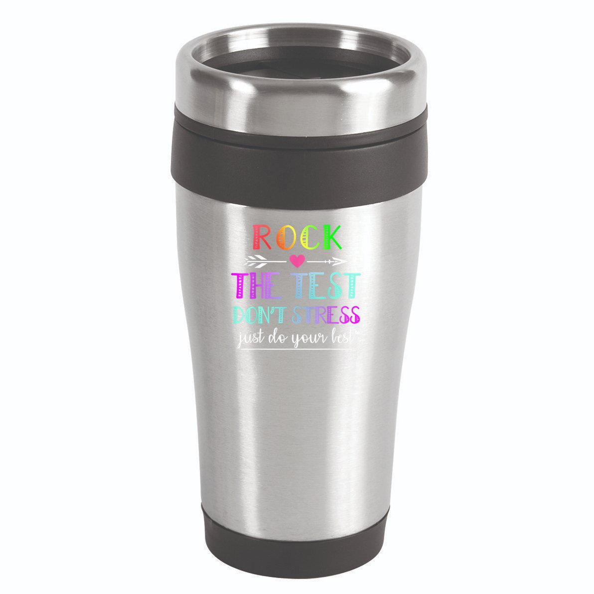 Test Day Rock The Test Teacher Testing Day 16oz Travel Tumbler