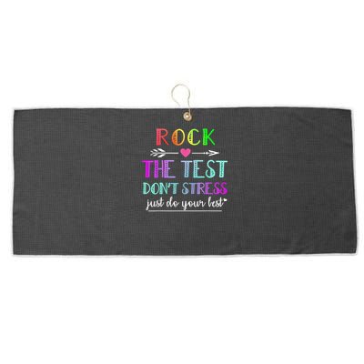 Test Day Rock The Test Teacher Testing Day Large Microfiber Waffle Golf Towel