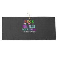 Test Day Rock The Test Teacher Testing Day Large Microfiber Waffle Golf Towel