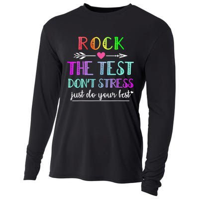 Test Day Rock The Test Teacher Testing Day Cooling Performance Long Sleeve Crew