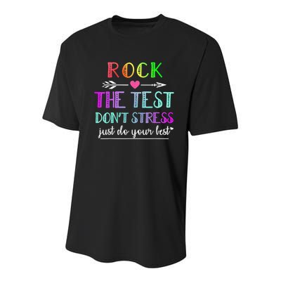 Test Day Rock The Test Teacher Testing Day Youth Performance Sprint T-Shirt