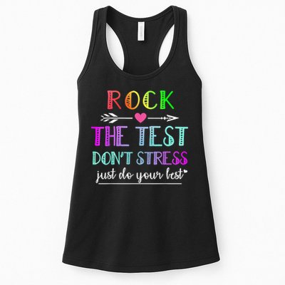 Test Day Rock The Test Teacher Testing Day Womens Tank Top