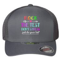 Test Day Rock The Test Teacher Testing Day Flexfit Unipanel Trucker Cap