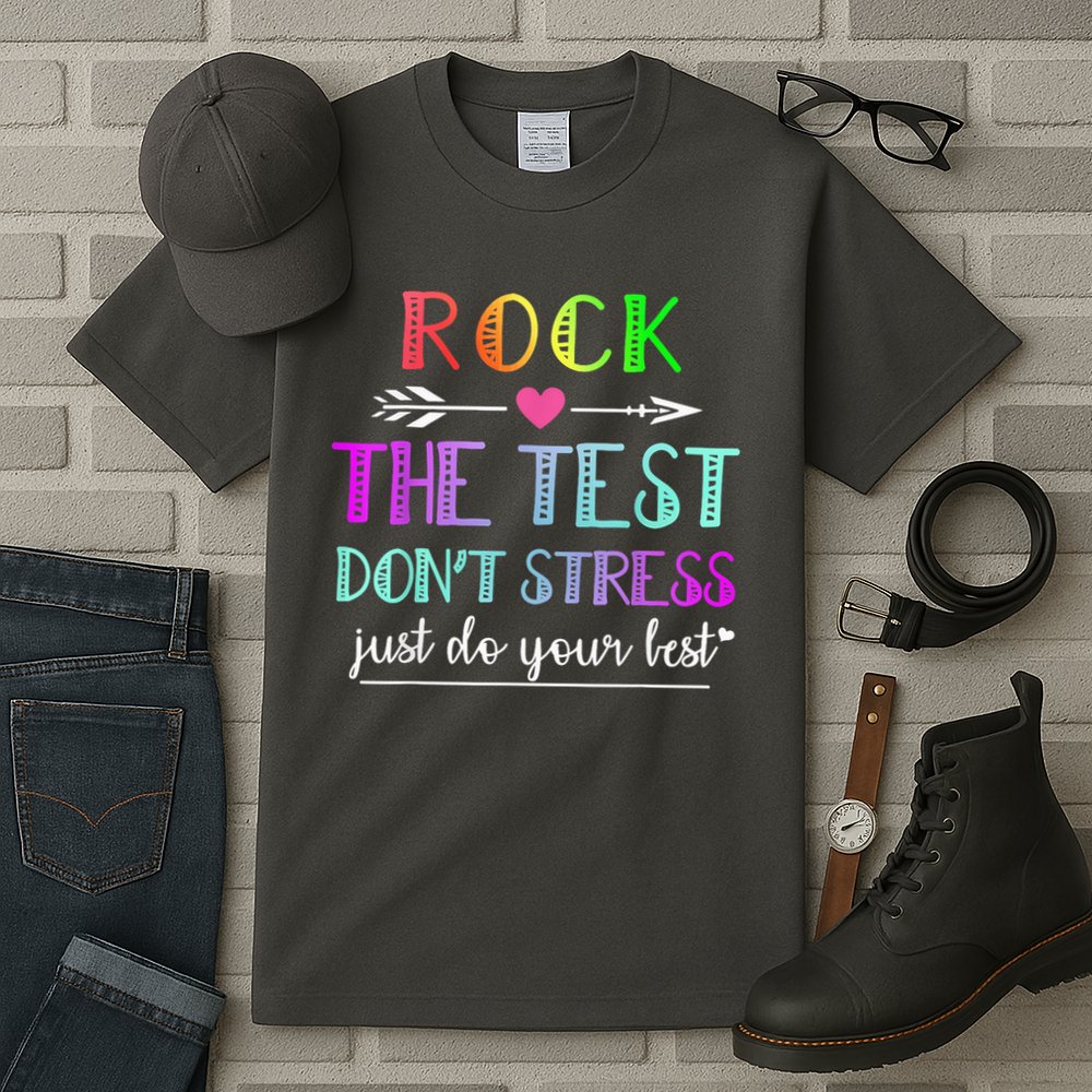 Test Day Rock The Test Teacher Testing Day Tall T-Shirt