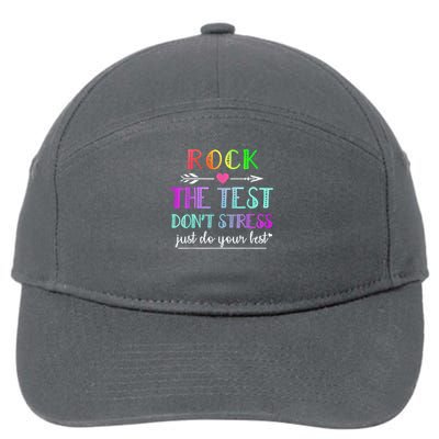 Test Day Rock The Test Teacher Testing Day 7-Panel Snapback Hat