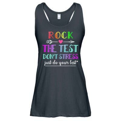 Test Day Rock The Test Teacher Testing Day Ladies Essential Flowy Tank