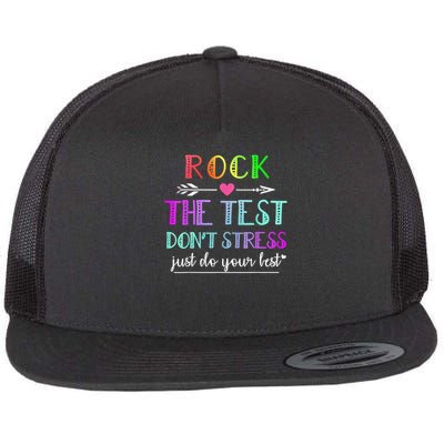 Test Day Rock The Test Teacher Testing Day Flatbill Hat