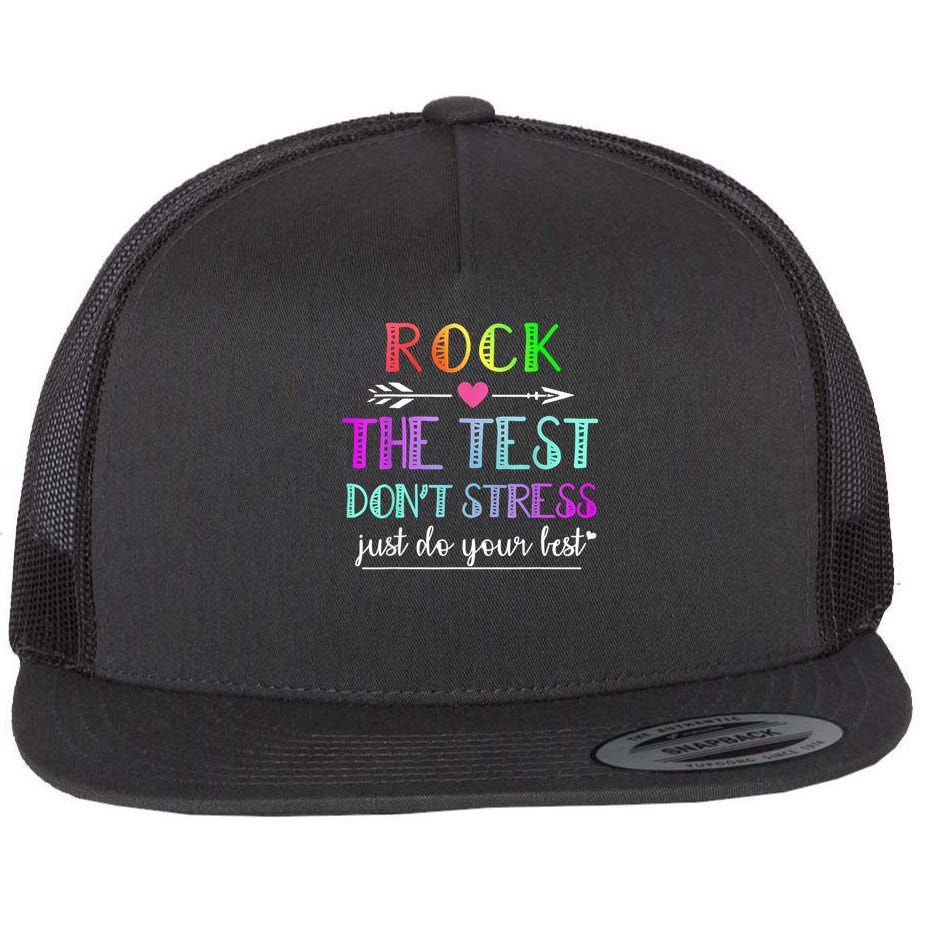 Test Day Rock The Test Teacher Testing Day Flatbill Hat
