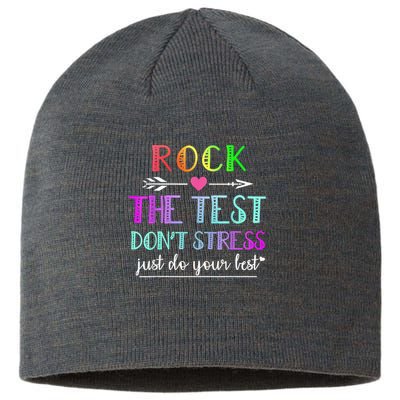 Test Day Rock The Test Teacher Testing Day Sustainable Beanie