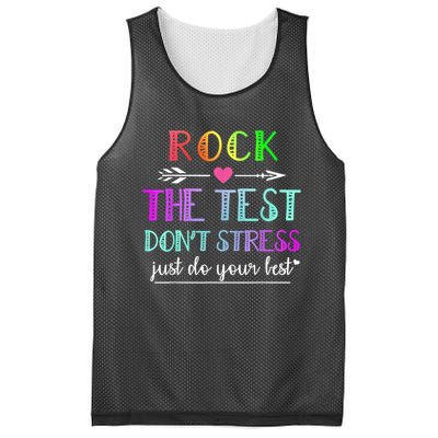 Test Day Rock The Test Teacher Testing Day Mesh Reversible Basketball Jersey Tank