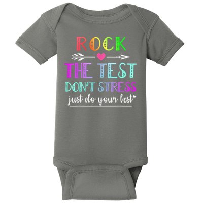 Test Day Rock The Test Teacher Testing Day Baby Bodysuit