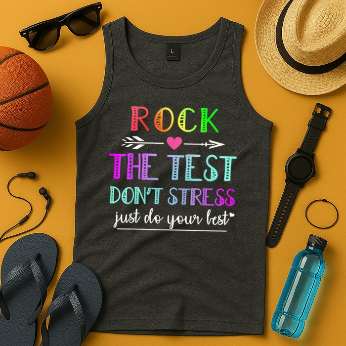 Test Day Rock The Test Teacher Testing Day Tank Top
