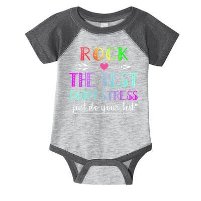Test Day Rock The Test Teacher Testing Day Infant Baby Jersey Bodysuit