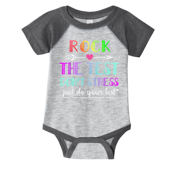 Test Day Rock The Test Teacher Testing Day Infant Baby Jersey Bodysuit