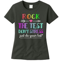 Test Day Rock The Test Teacher Testing Day Womens T-Shirt