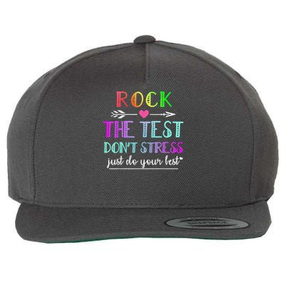 Test Day Rock The Test Teacher Testing Day Wool Snapback Cap