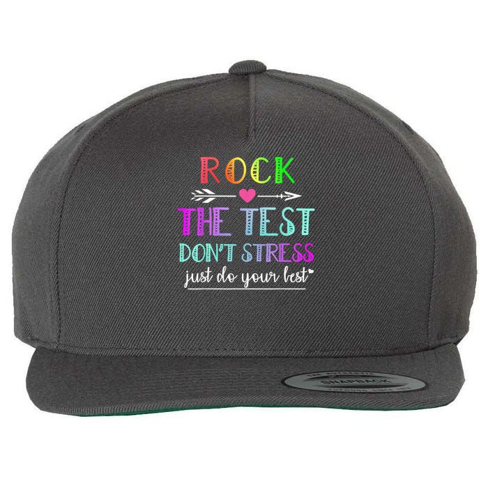 Test Day Rock The Test Teacher Testing Day Wool Snapback Cap