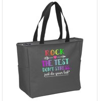 Test Day Rock The Test Teacher Testing Day Zip Tote Bag